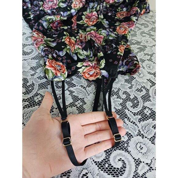 Repaired Vintage Roses & Blueberries Printed Button-Up Slip Dress - Picture 5 of 16